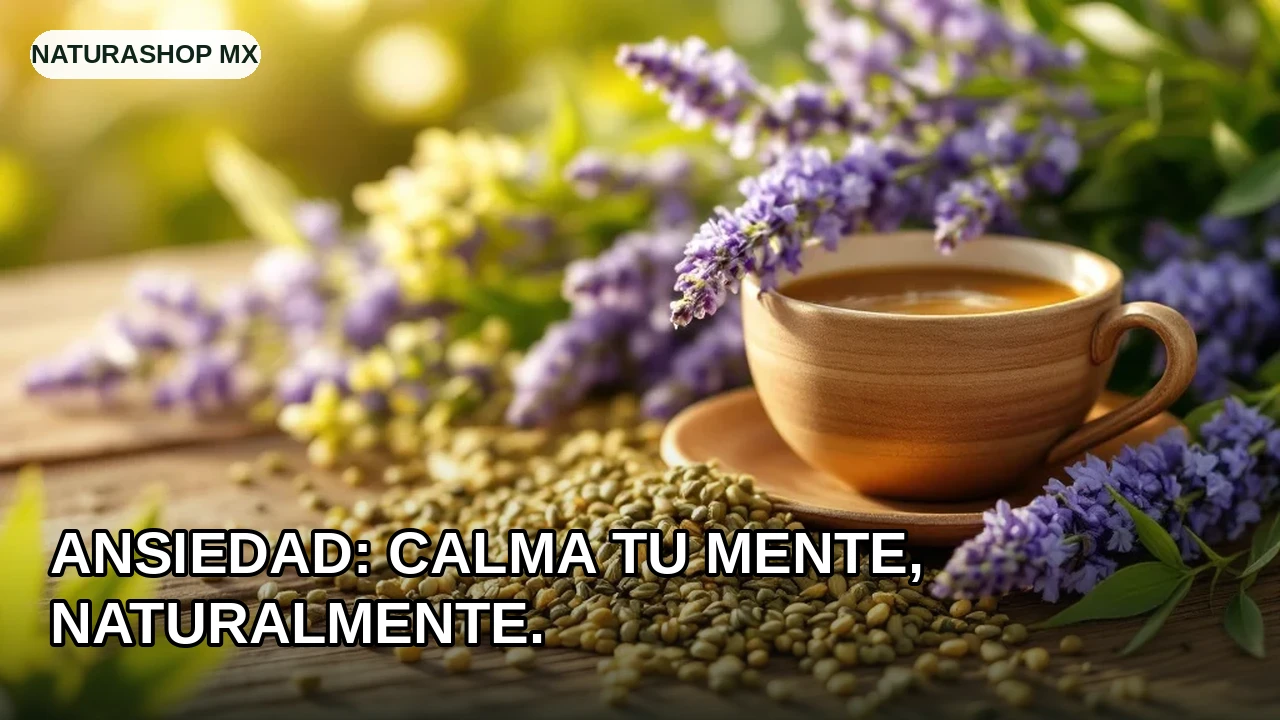 Ansiedad: Calma tu mente, naturalmente. — apoyo natural con Manzanilla en flor, Raíz de valeriana, Lavanda seca, Té verde para la ansiedad