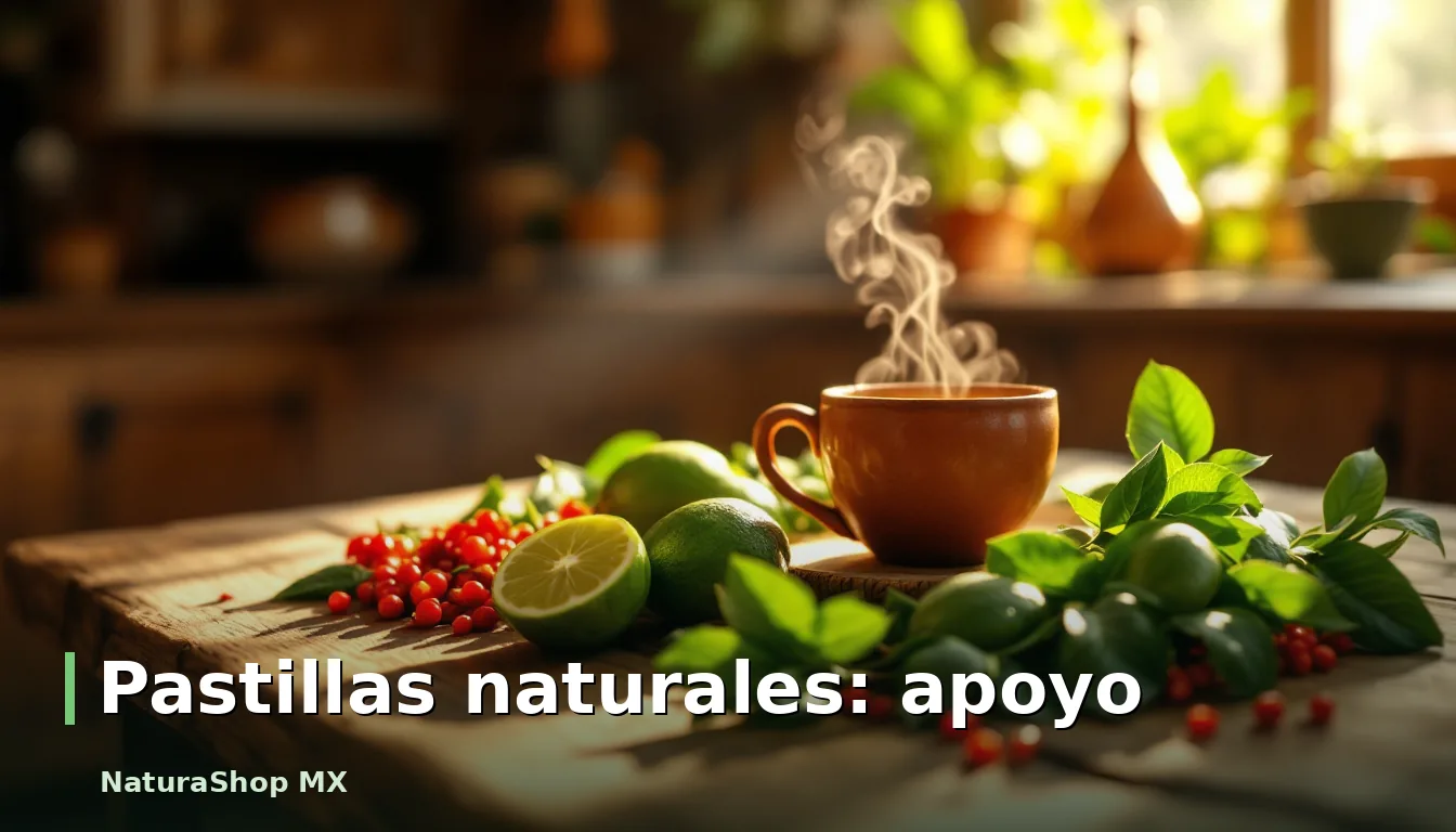 Composición de ingredientes naturales como Goji y Garcinia Cambogia en un ambiente de cocina mexicana, ofreciendo apoyo para el bienestar