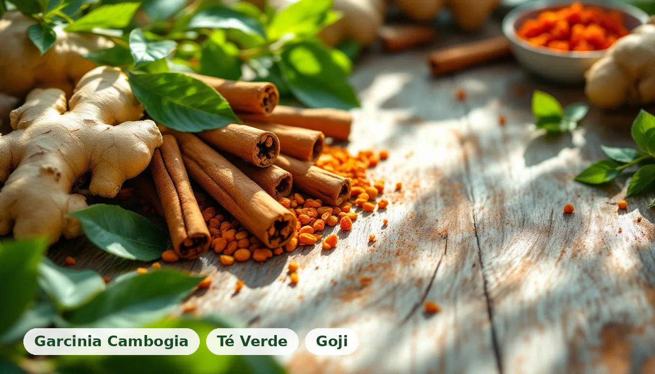 Composición de ingredientes naturales como canela y jengibre en un ambiente mexicano, destacando su potencial para el bienestar